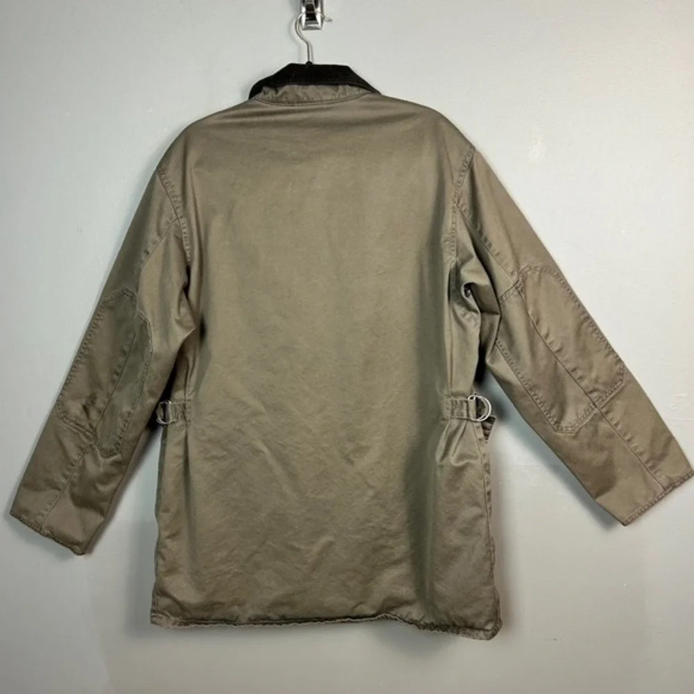 Banana‎ Republic Field Jacket Men's Small Canvas Olive Green Corduroy Barn Chore